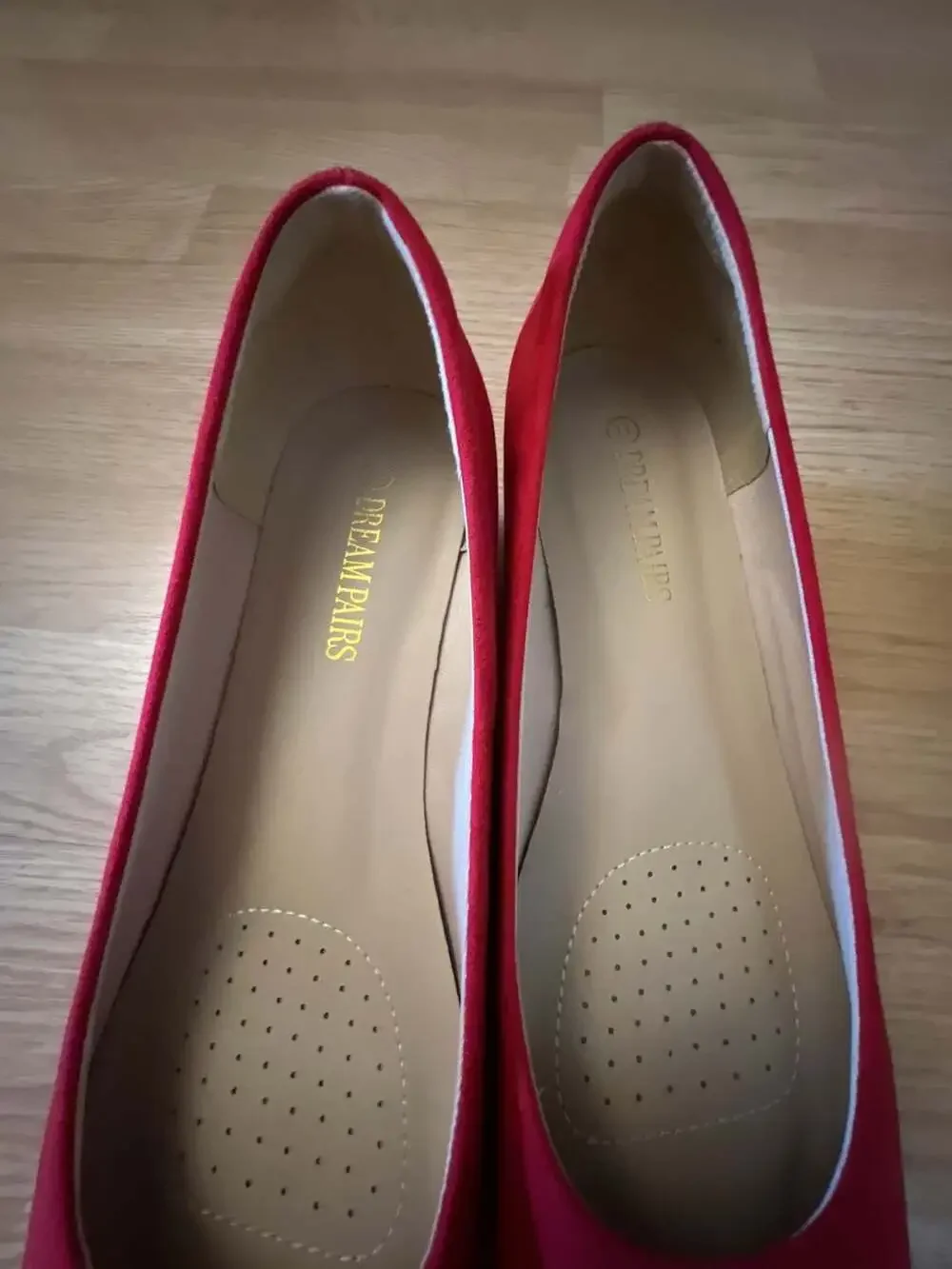 Dream Pairs Women's Red Faux Suede Wedge Ballet Flats Sz 11
